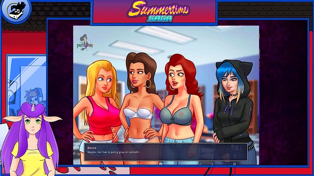 Hot MILF and Brunette Anime Girls Enjoy Big Dick Foot Play in Summertime Saga