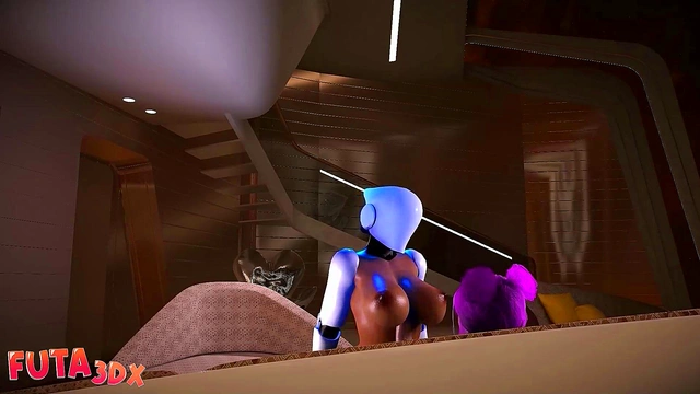 Pink-Haired Futanari With Big Dick Fucks Realistic Sex Bot In Doggy Style