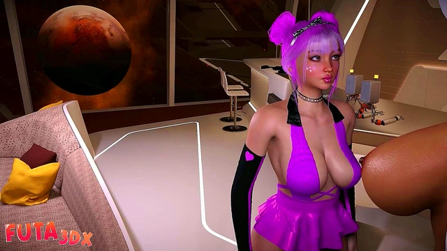 Pink-Haired Futanari With Big Dick Fucks Realistic Sex Bot In Doggy Style