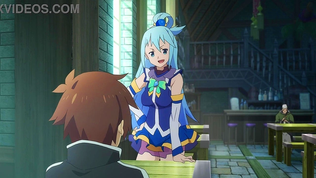 KonoSuba Anime Chick Gets Fucked While Enjoying Food In Hot Hentai Scene