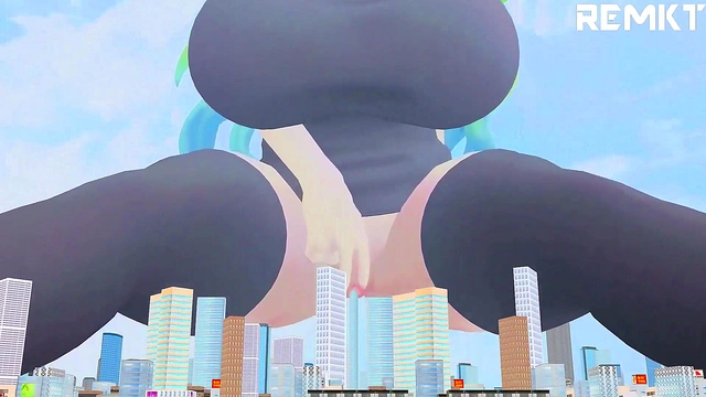 Giantess Lucoa Enchants Shouta for Size Growth Fun in 3D Hentai Cityscape