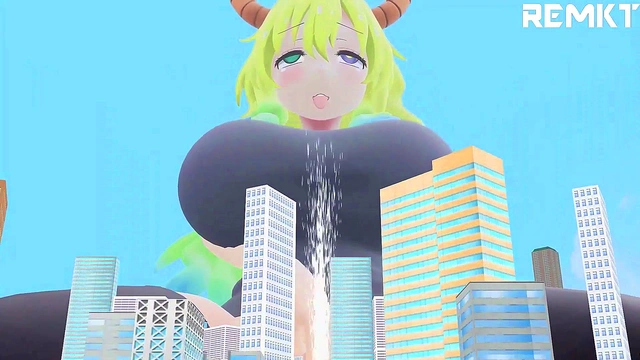Giantess Lucoa Enchants Shouta for Size Growth Fun in 3D Hentai Cityscape