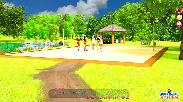 Naughty Belle's Busty 3D Manga Threesome Outdoors With Curvy Femdom Fun