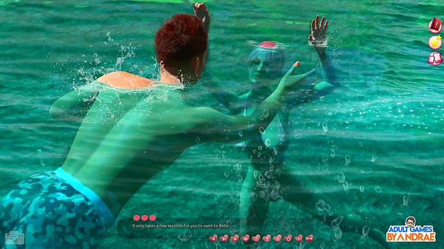 Naughty Belle's Busty 3D Manga Threesome Outdoors With Curvy Femdom Fun