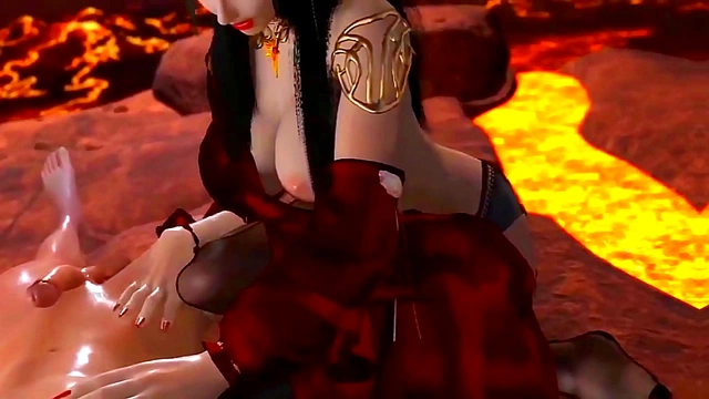 Busty Medusa Queen Fucks Guy At Volcano for Huge 3D Hentai Bukkake Creampie