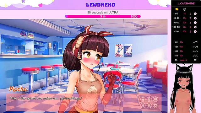 Cute VTuber LewdNeko Enjoys Naughty Gameplay in Erogame Adventure