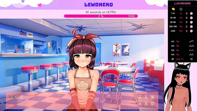 Cute VTuber LewdNeko Enjoys Naughty Gameplay in Erogame Adventure