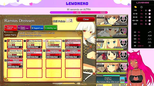 Busty VTuber LewdNeko Moans Through Multiple Orgasms In Anime Game Playthrough