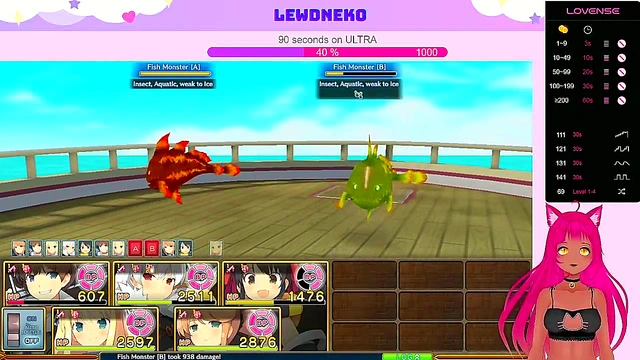 Busty VTuber LewdNeko Moans Through Multiple Orgasms In Anime Game Playthrough