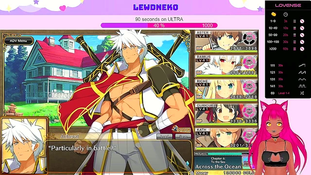 Busty VTuber LewdNeko Moans Through Multiple Orgasms In Anime Game Playthrough