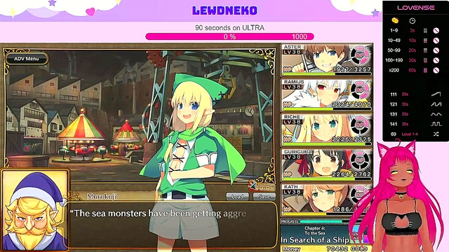 Busty VTuber LewdNeko Moans Through Multiple Orgasms In Anime Game Playthrough