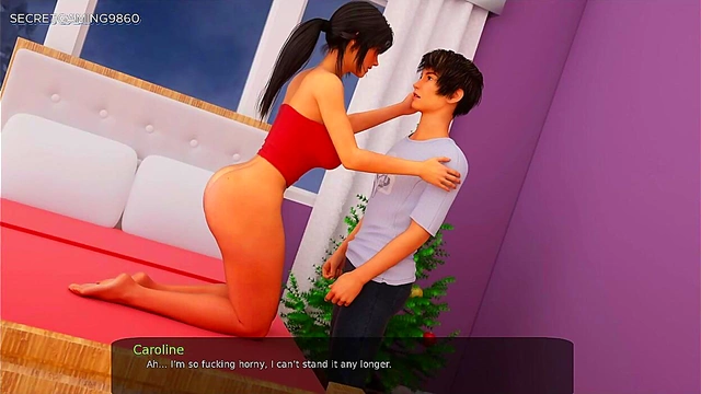 Sexy Stepsister Gives Merry Christmas Cock Suck In Milf City Anime Game