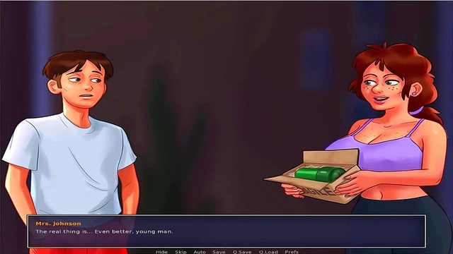 Busty Anime Babe Seduces in Summer Time Saga Uncensored Game Play