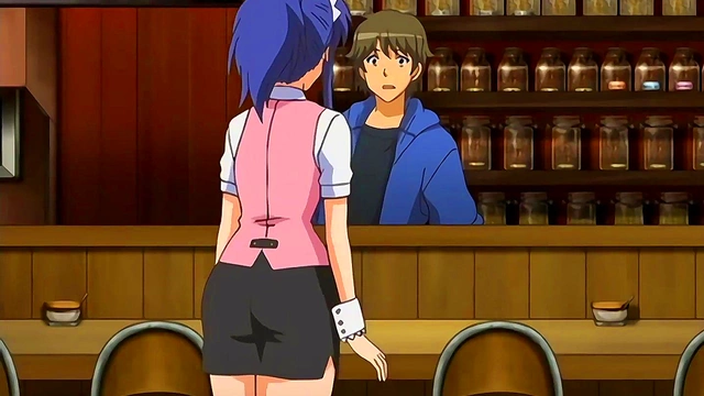 Sneaky Waitress Gives Hot Blowjob Behind Bar for Horny Customer