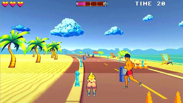 Busty Roller Babe Dominates Outdoors With Muscular Guys In Anime BDSM Fantasy