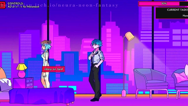 Cute Anime Chick Gets Sexy in Erotic Neon Fantasy Day 5 Scene