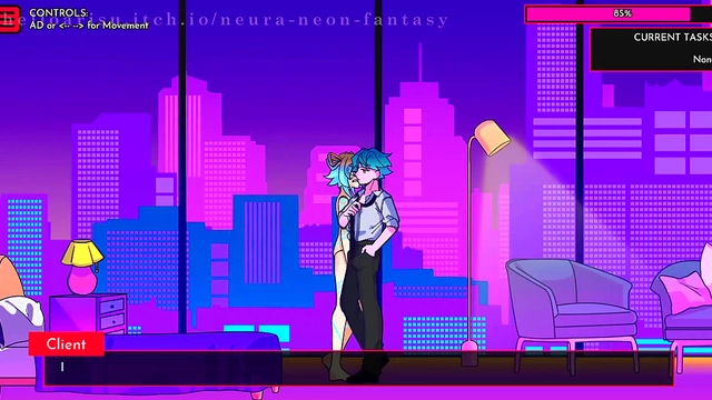 Cute Anime Chick Gets Sexy in Erotic Neon Fantasy Day 5 Scene