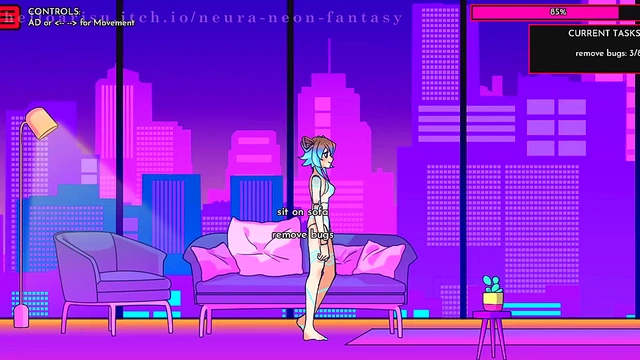 Cute Anime Chick Gets Sexy in Erotic Neon Fantasy Day 5 Scene