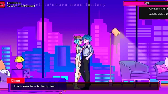 Cute Anime Chick Gets Sexy in Erotic Neon Fantasy Day 5 Scene