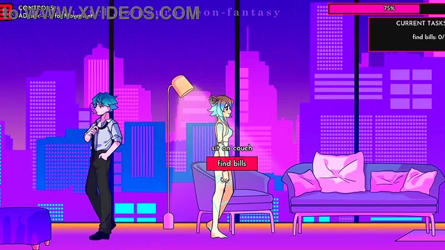 Cute Anime Chick Gets Sexy in Erotic Neon Fantasy Day 5 Scene