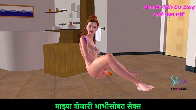 Teen Girl Seductively Uses Carrot for Erotic Floor Session in Animated 3D Porn