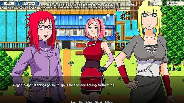 Sexy Naked Ninja Babes Seduce Trainers in 3D Anime Adventure