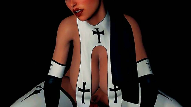 Busty Anime Beauty Rides Dildo for Naughty Nuns' Solo Fun