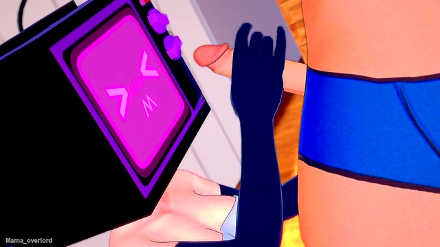 TV Woman Wears Apron for Hot 3D Blowjob & Fucking Session on Bed