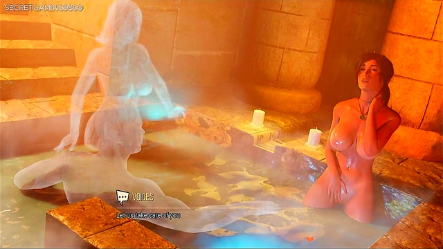 Lara Explores Cave in Threesome Then Gets Fucked by Demon with Huge Cock