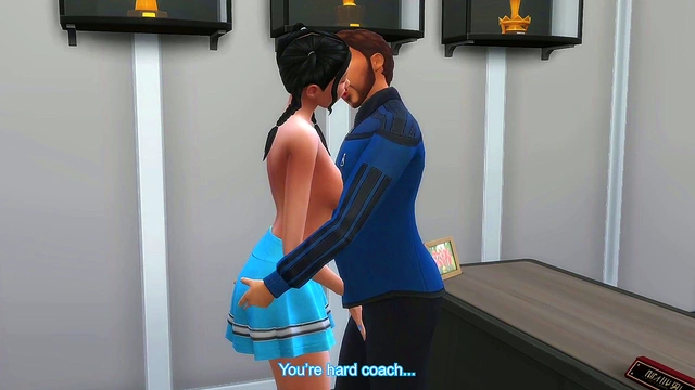 Asian Teen Cheerleader Seduces Gym Coach for Team Spot with Doggy Style Creampie