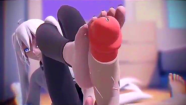 3D Hentai Cartoon Girls Give Amazing Footjobs With Sexy Feet Fetish