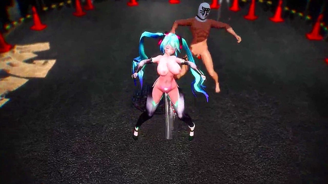 Horny Miku Rides Donut Hole for Ecstatic Hentai Pleasure