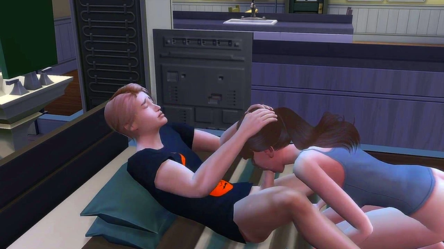 Naughty Girlfriend Seduces Sleeping Boyfriend With Busty Anime Action