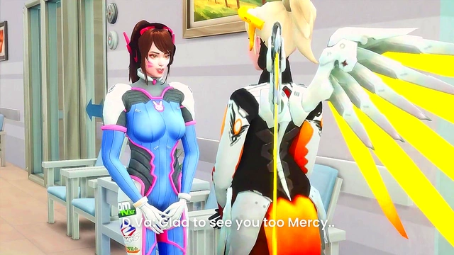 Rough Overwatch 3D Hentai – DVA & Mercy Uncensored Anime Action