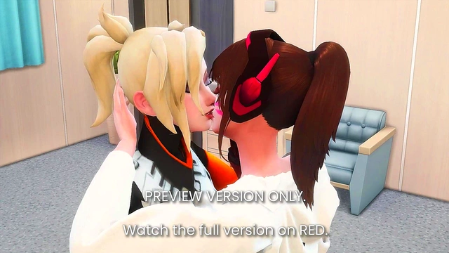 Rough Overwatch 3D Hentai – DVA & Mercy Uncensored Anime Action