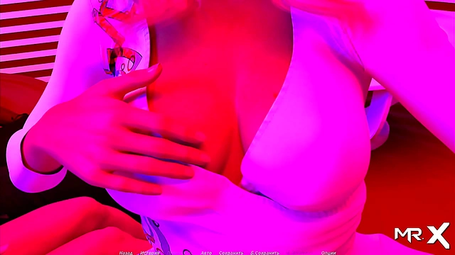 Horny Actress Shows Off Boobs During Club Scene in 3D Hentai Game