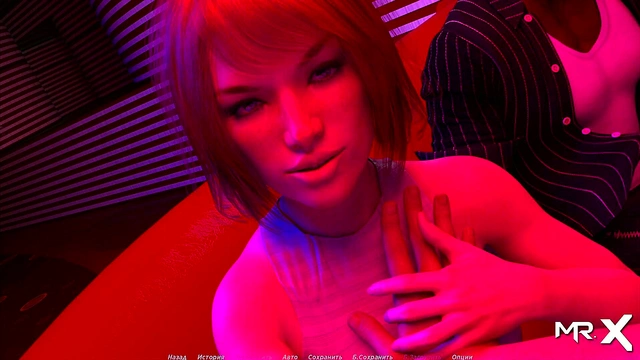 Horny Actress Shows Off Boobs During Club Scene in 3D Hentai Game