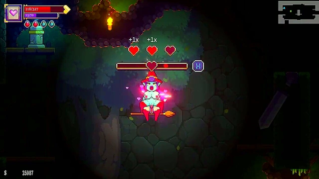 Scarlet Maiden – Conquering Boss in Erotic Side-Scrolling Adventure Game Play