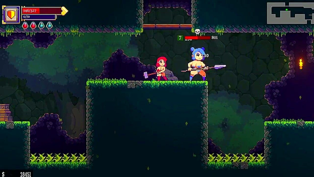 Scarlet Maiden – Conquering Boss in Erotic Side-Scrolling Adventure Game Play