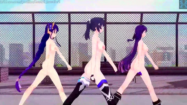 Hentai 3D Genshin Impact Girls Engage in Steamy MMD Medley Action