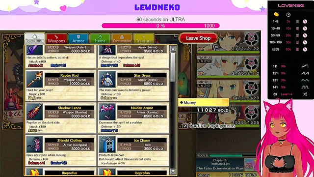 Cute Busty Elf VTuber Enjoys BDSM Fun & Creampie in Erogame Playthrough