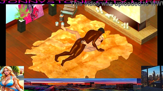 Blonde Anime Chick Fucks BBC in 3D City Life Adventure