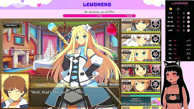 Cute VTuber LewdNeko Moans Through Hentai Game Play for Creampie Finish