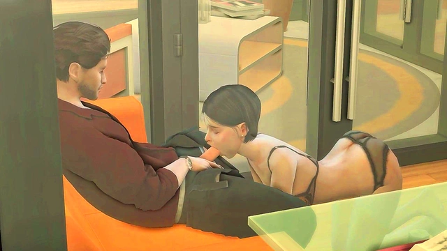 3D Hentai Office Sex – Girl CEO Takes Charge With Hot Sims 4 Style Action