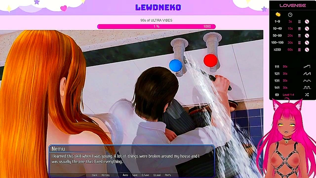 Busty VTuber Maid Neko Toys Herself To Orgasm In EroGame Playthrough