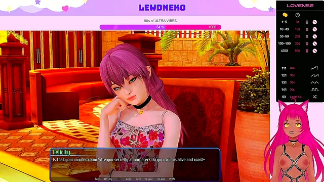 Busty VTuber Maid Neko Toys Herself To Orgasm In EroGame Playthrough