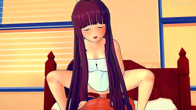 Horny Anime Fern Seduces With Just A Towel On For Uncensored Hentai Fun