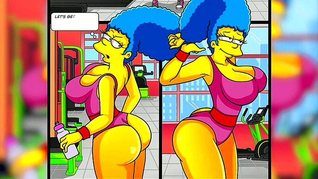 Hot MILF With Big Ass Gym Action in Anime Simpsons Style