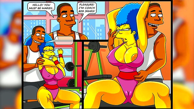 Hot MILF With Big Ass Gym Action in Anime Simpsons Style