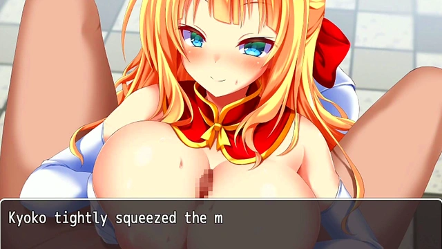 Hentai Booby Noble Squeezes Adventurer's Dick for Juicy Finale